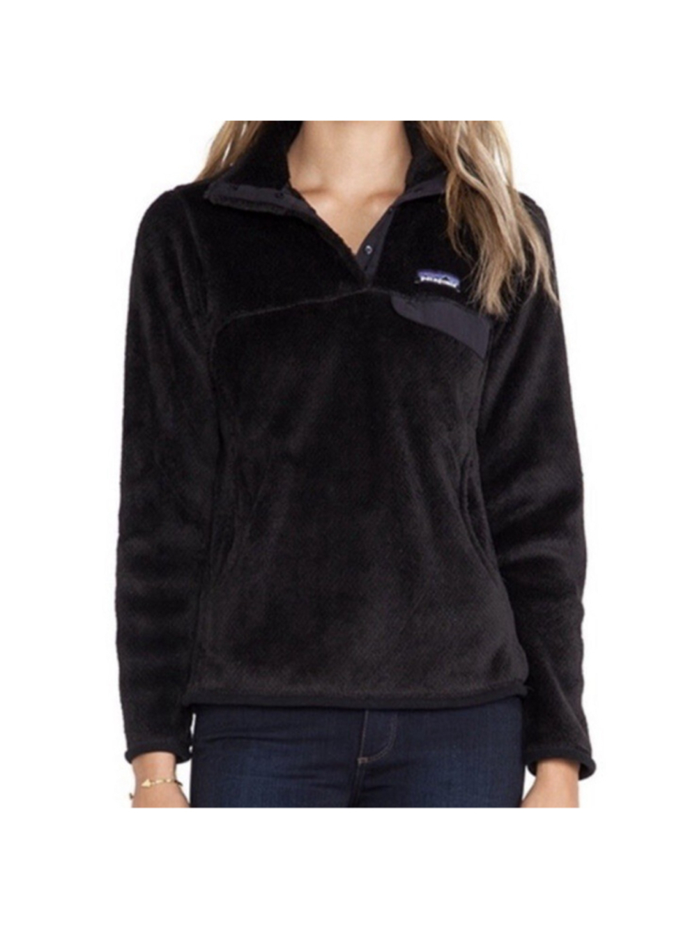 Patagonia Pullover Women’s Medium Re-Tool Snap-T Fleece Black Gorpcore Outdoor